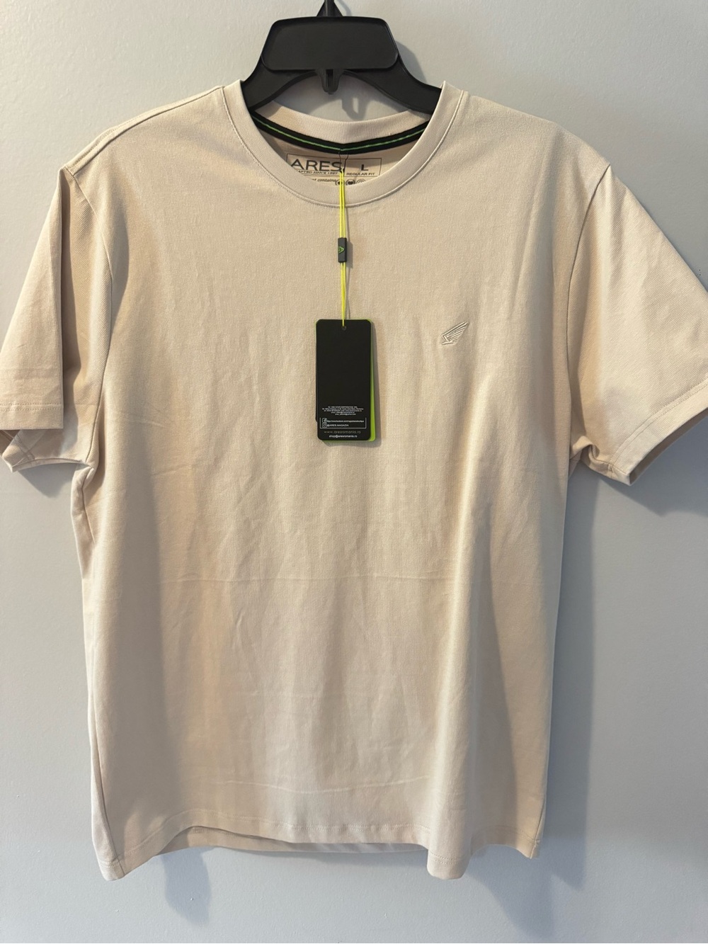 Ares Men’s Cotton Short Sleeve Crew Neck T-Shirt in Beige L